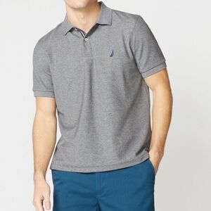 Nautica Performance Deck Polo Shirt Classic Fit Gray Men’s Medium